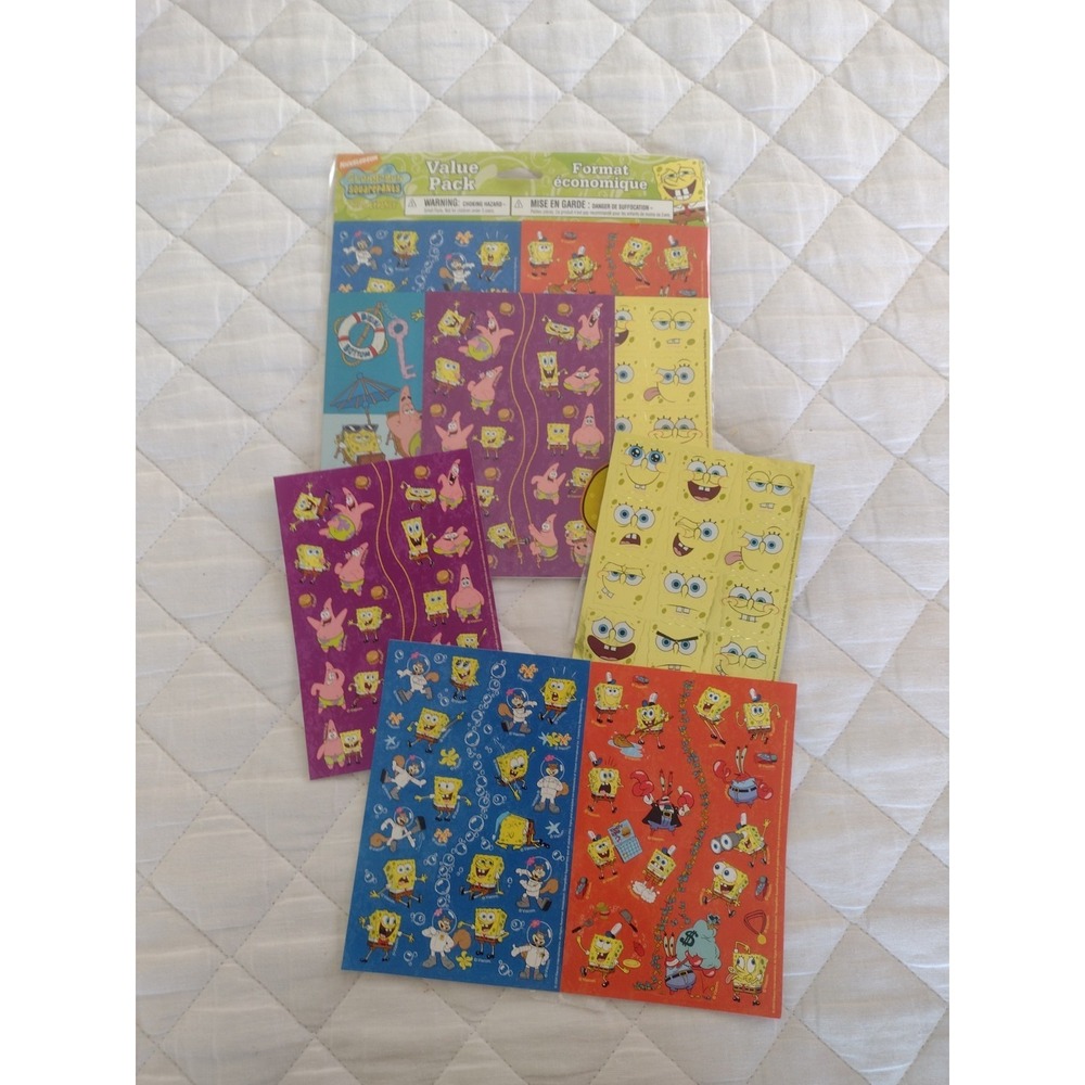 Vtg Y2k Lot of 9 SpongeBob Square Pants Sticker Sheets Patrick Star New